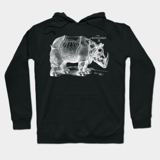 Durer's Rhinoceros in White Hoodie